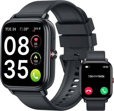 Reloj inteligente HD de 1,83" para hombres y mujeres con llamadas Bluetooth | Baterías de 1000 mAh, autonomía de 20 días, resistente al agua IP68, 110+ Spo