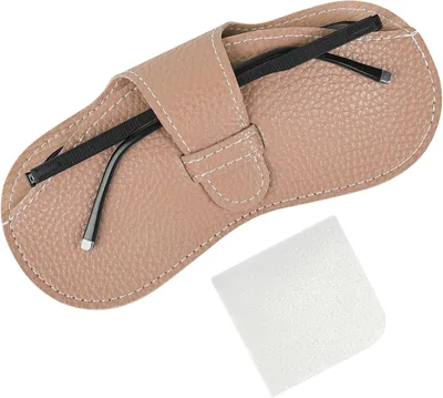 BUTBU Leather Sunglasses Case - Portable Slim Glasses Pouch