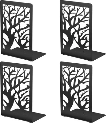 Soporte para Libros Mamerty 2 Pares, Sujeta Libros de Metal