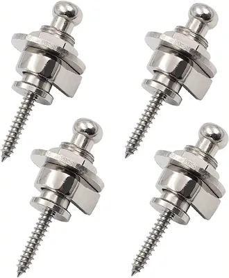 wowjimi 金属製ギター ストラップ 4個セット - ロックピン、エレキギターベース用、滑り止め、落下防止、取り付け簡単