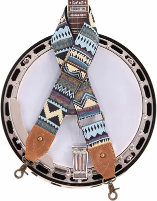 Nefelibata Banjo Strap - 2" Wide Leather Jacquard Embroidery Best Deal