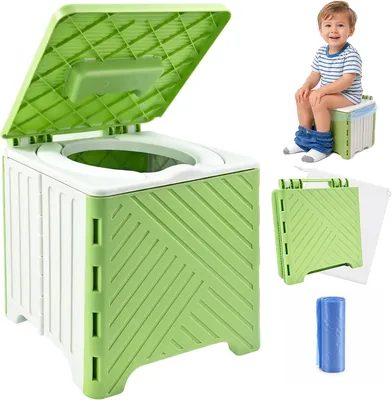 Mobumeia Faltenklo mit Reinigungsbeutel für Outdoor-Camping und Reisen | Praktisches Reiseklo, faltbares Kindertoilette, unterwegs