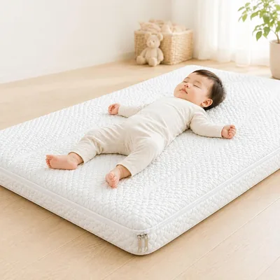 約3.1インチ（8cm）の厚さ、洗濯可能な素材のベビーマットレス 31.9 x 17.7インチ (81 x 45cm) 高反発