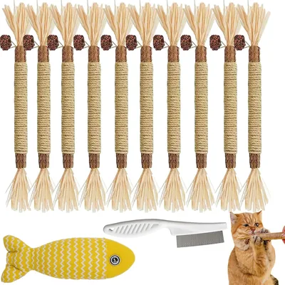 Juguetes Interactivos para Gatos TOCOZOC, Limpieza de Dientes con Catnip y Hierba Gatera