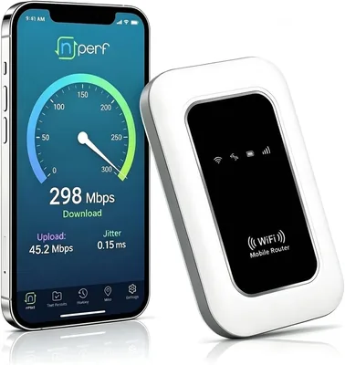 Routeur 5G Portable WiFi 6 Déverrouillé SIM Carte 300Mbps pour toute l'Europe | Slot SIM Déverrouillé, Haut Débit 5G/4G+, 28 Dispositifs, Sé