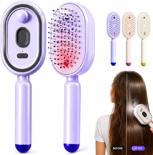 Elektrische Sprüh-Luftkissenbürste für Damen, 4-in-1 Dampf Haarbürste mit Feinnebel, wiederaufladbar, Best Deal