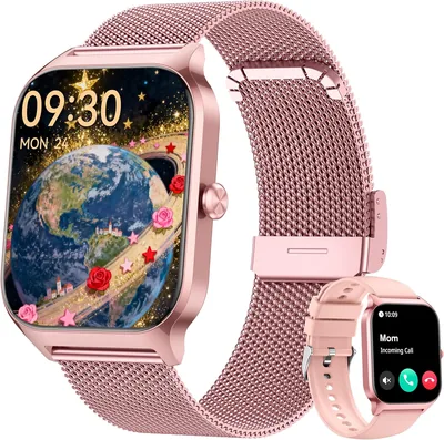 LODIMEKE Smart Watch Hombre Mujer con Llamadas Bluetooth y Whatsapp, Reloj Inteligente 1.85 Pulgadas con Presión Arterial y Ritmo Cardíaco