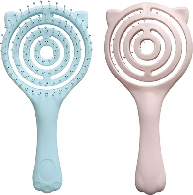 2 szt. Spiralna szczotka do włosów kręconych - Kawaii Kot
