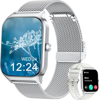 LODIMEKE Smart Watch Hombre Mujer con Llamadas Bluetooth y WhatsApp, Reloj Inteligente de 1.85 Pulgadas con Presión Arterial y Frecuencia Cardíaca