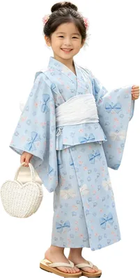 HOHO AYUMU 少女用 浴衣 2部式　トップス・帯付き3点セット　6柄　39.4-51.2インチ　Best Deal