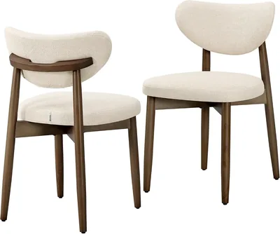 Chaises de cuisine VASAGLE, lot de 2, design mid-century moderne, jambes en bois massif - 79% de réduction