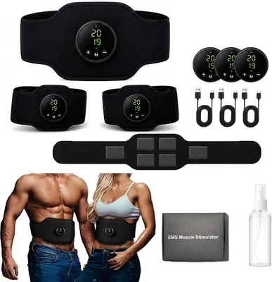 Cinturón Abdominal de Fitness con Estimulador Muscular de Última Generación, Ajustable, Electroestimulador para Abdomen, Gimnasio - Best Deal