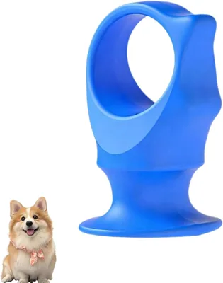 犬用 バイトブロック 歯磨き補助用具 シリコン指サック 噛み遊びおもちゃ 洗える 軽量 持ち運び便利 多機能 ギフト ブルー [並行輸入品] Best Deal
