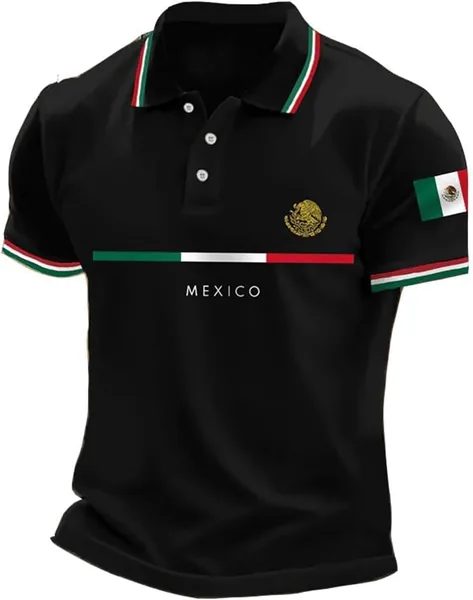 Camiseta Playera México Mundial 2026, Polo Casual con Estampado de Día de la Independencia para Hombre, Mejor Precio