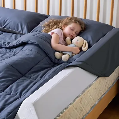 ZEIXIHY Bettseite für Kinderbetten, Schaumstoff-Fallsicherung mit rutschfester Unterseite, waschbares Cover, Bettschützer für Kleinkinder