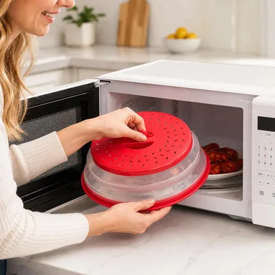 Microwave Splatter Cover - 8.5 x 8.5 Collapsible Lid Best Deal