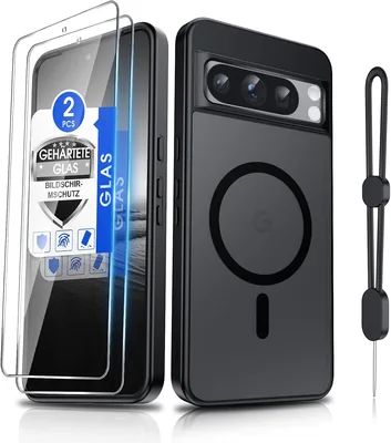 Dizn Magnetyczne etui na Google Pixel 8 Pro 6,7 cala 2023: 2 szkła ochronne, MagSafe, magnetyczne etui z paskiem