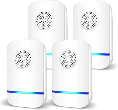 Repellente Ultrasonico per Topi 4 Pezzi - Repellente Anti Zanzare e Insetti
