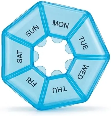 7 Day Weekly Pill Organiser - Octagonal Medicine Case