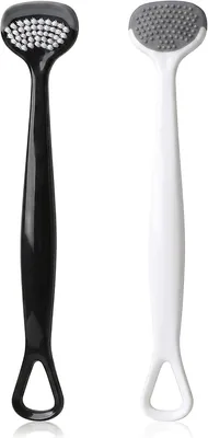 3-In-1 Tongue Brush Set - Soft Bristles, Scrubber & Scraper