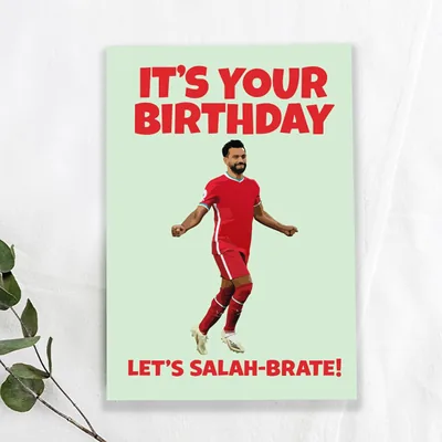 Mohamed Salah Birthday Card - Premium Soccer Fan Gift