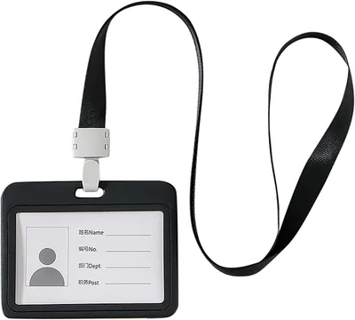 ID Card Holder with Lanyard - Black Landscape, Best Deal
