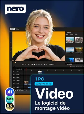 Nero Video 2026 | Logiciel de montage vidéo | Montage 4K et 8K, plus de 1000 effets, suivi de mouvement, timeline multipiste