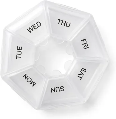 7 Day Weekly Pill Organiser - Octagonal Case with 7 Compartments