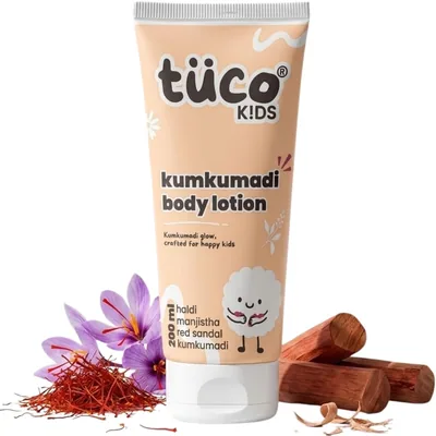 टूको® बच्चों का कुमकुमादी बॉडी लोशन, 3-12 वर्ष, 200ml | हल्दी, मांजिस्था, लाल सैंडलवुड और कुमकुमादी, आयुर्वेदिक हाइड्रेटिंग
