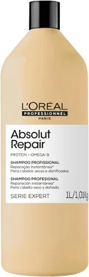 Shampoo L’Oréal Professionnel Absolut Repair Serie Expert com Proteína e Quinoa Dourada para Cabelos Danificados e Secos - 1L