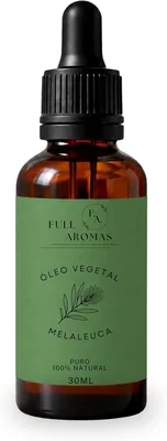 Óleo de Melaleuca FULL AROMAS 30ml Puro e Natural para Pele e Corpo Controle de Oleosidade