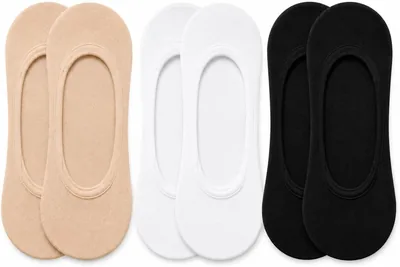 Kit 3 Pares de Meia Sapatilha Feminina Invisível com Silicone Antideslizante | Tam. 34-40 | Cores Sortidas