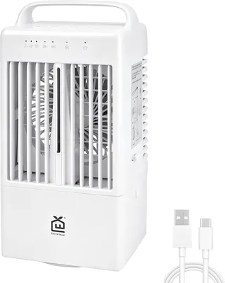 Ventilador portátil de niebla USB de 11.7 pulgadas con luces RGB ajustables - Mejor Oferta