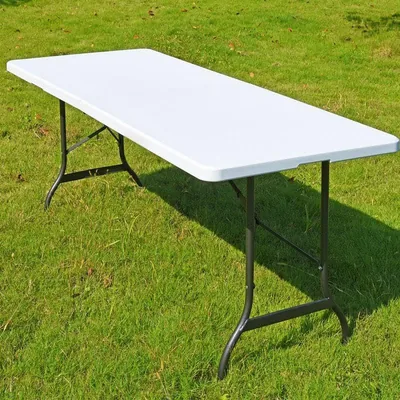 Tavolo Rectangolare Pieghevole CEYIRO in HDPE Resina Dura 180 x 70 x 74 cm - Risparmio Spaziale per Giardino, Fiera, Mercato, Picnic (80% Off)