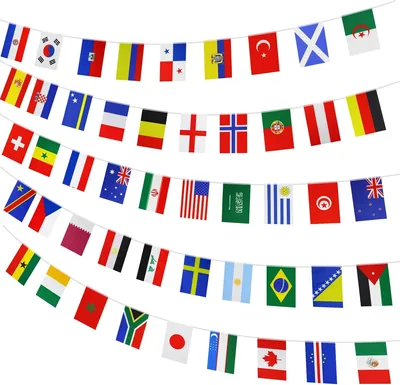 Banderas del Mundo para la Copa Mundial 2026 - 48 Banderas de Países - Decoración para Fiestas