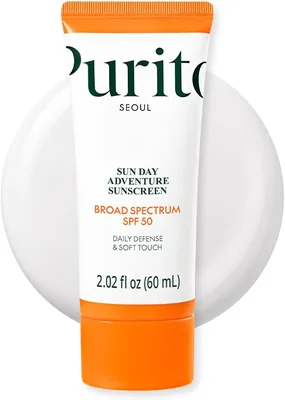 PURITO Korean Sunscreen SPF 50 | Lightest Texture, No White Cast, Broad Spectrum UVA/UVB | Oil-Free,