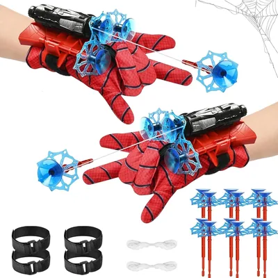 Spider Gloves Set with Web Shooter - 12 Suction Cups