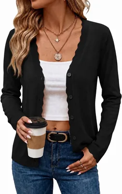 TCOT Cardigan Sweaters Women Lightweight Long Sleeve Knit