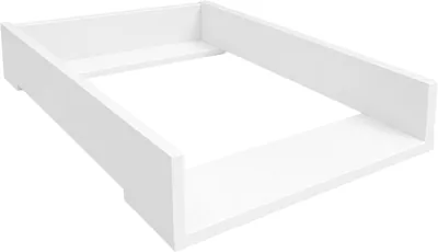 Changeur de bébé ComfortCove, côtés droits, 53 x 70 cm, Blanc | Rebord élevé, extensible de 34 à 50 cm
