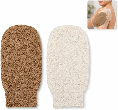 JADUFHU 2 Pack Bamboo Exfoliating Gloves - Best Deal