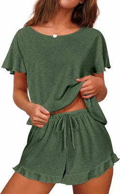 Ekouaer Women's Ruffle Pajama Set Best Deal