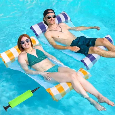 Hammocks inflables MAILLARD para experiencias acuáticas, conjunto de 2, Lounger multifuncional 4 en 1 para adultos y niños