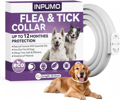 Collar Anti-Parásitos para Perros, Protección Natural 12 Meses, Impermeable y Ajustable, para Tallas Pequeñas, Medianas y Larga