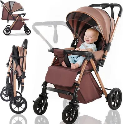 Lightweight 3-in-1 Stroller, Foldable Travel Pushchair