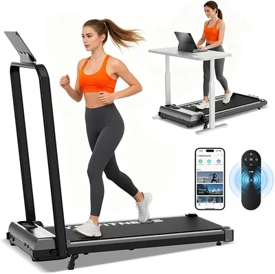 Caminadora Eléctrica con App y Control Remoto, Portátil Plegable, Walking Pad con Asa, 3 Modos de Inclinación - 16% Off