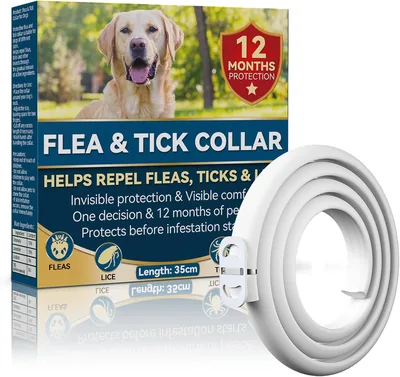 Collare antiparassitario Halldeli per cani - 65 cm - Protezione naturale da zecche, pulci e insetti - Impermeabile, A