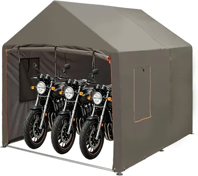 ガーブイ バイク ガレージ、サイクルハウス、1～3台用、超厚カバー、防水・防風、強化スーパースチール管