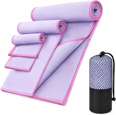 PUBAMALL Toallas de Microfibra para Entrenamiento y Viaje - Toalla Deportiva Ligera y Portátil para Sudor