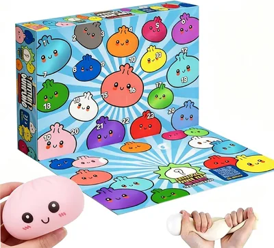 2026 Squishies Dumpling Mystery Advent Calendar, 24 PCS Stress Relief Toys