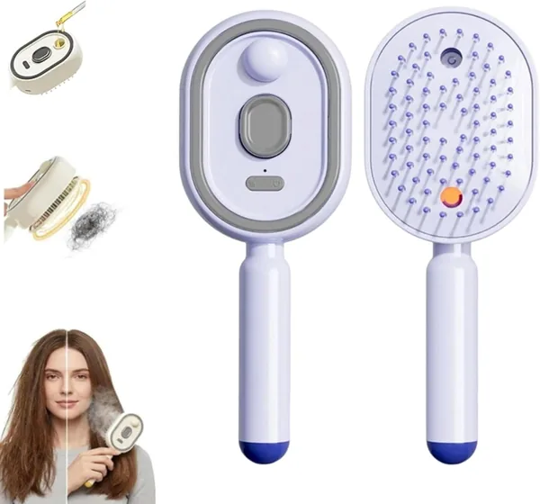 Spazzola da Capelli a Vapore Elettrica, Ricaricabile con Spruzzo, Pettine Antistatico per Discioglimento dei Nodi 3 in 1 e Massaggio con Aria - Best Deal